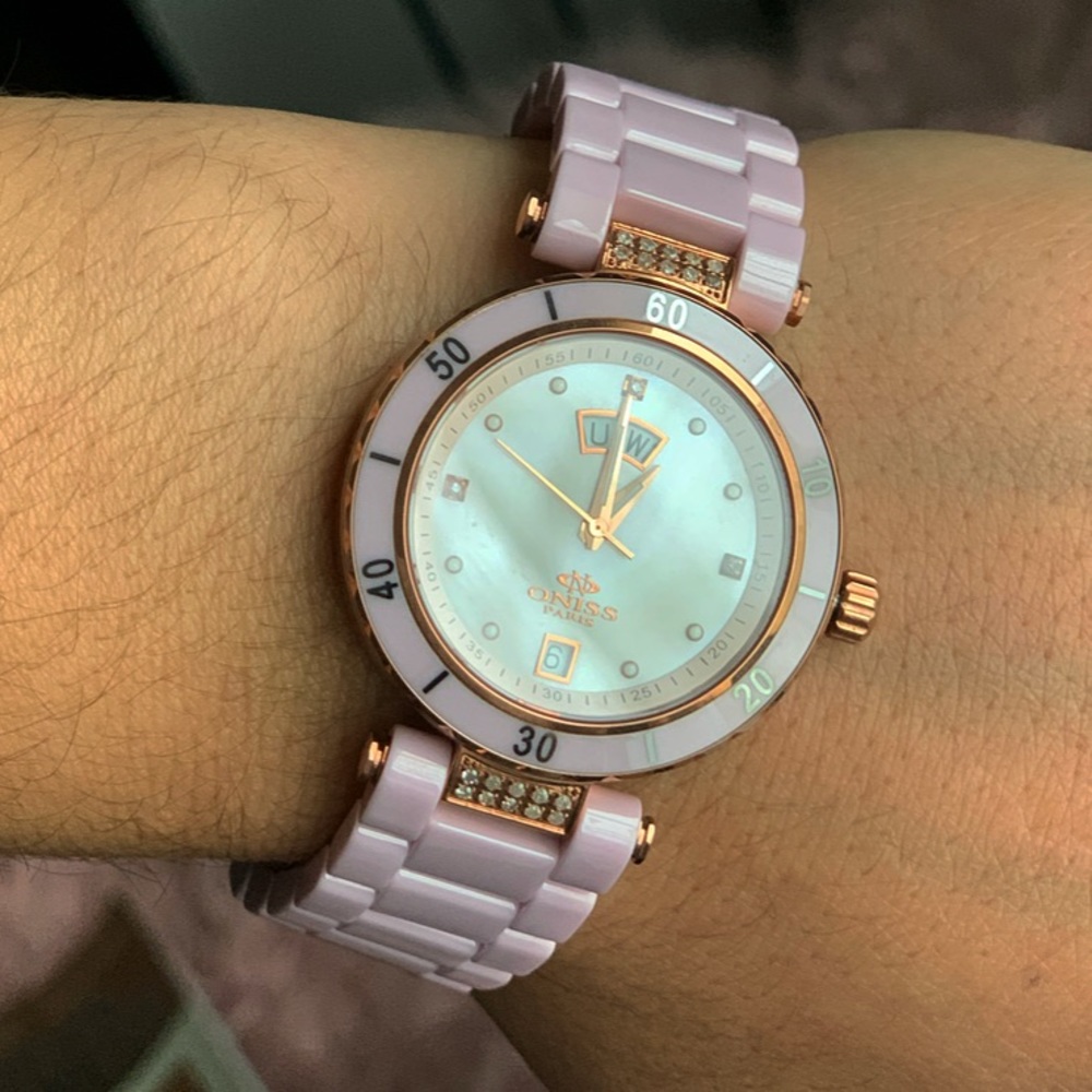 Oniss Paris women watch pink pearl